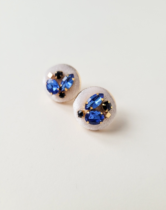 Earrings &quot;Luxurious&quot; blue and white